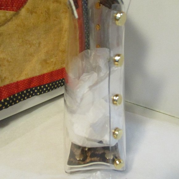 New Clear Plastic Transparent Jelly Purse Shoulder Bag Leopard Print - Picture 13 of 13
